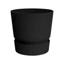 Elho Pflanzgefäß 'Greenville Round 25', Living Black, Ø 24,5 X H 23,1 Cm