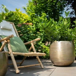 Pflanzgefäß 'Rowen', Gold, Ø 38 X H 30 Cm -Der Grillgarten 3210801621 3210801623 Pflanzgefaess Rowen gold 1 114985