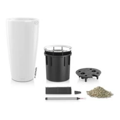 LECHUZA Rondo Premium, All-in-One-Set, Weiß Hochglanz, Ø 33 Cm, H:56 Cm -Der Grillgarten 3325100103 Rondo Premium40 weiss All in OneSet D40xH75cm RGB 3 7756